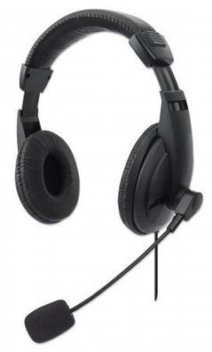 Manhattan 179881 Manhattan Stereo USB-Headset Over-Ear Bedienelemente schwarz