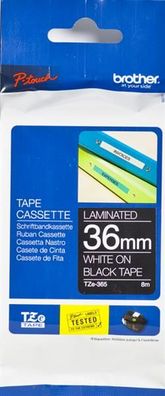 Brother TZE365 Schriftbandkassette Brother 36mm weiß/ schwarz TZE365