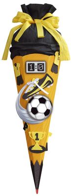 Roth 658025 Schultüte Bastelset Soccer - sechseckig, gelb, 68 cm