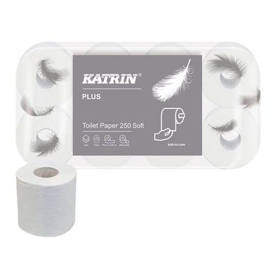 KATRIN 11711 Toilettenpapier PLUS 250 SOFT 3-lagig 72 Rollen