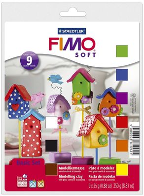 FIMO 802310 Modelliermasse Basis-Set FIMO soft weiß, gelb, orange, rot, lila, ...
