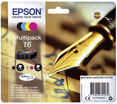 Epson C13T16264012 Epson Inkjet-Druckerpatronen schwarz, cyan, magenta, yellow, ...
