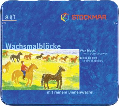 10X Stockmar 204884258 Wachsmalblock 8er sort