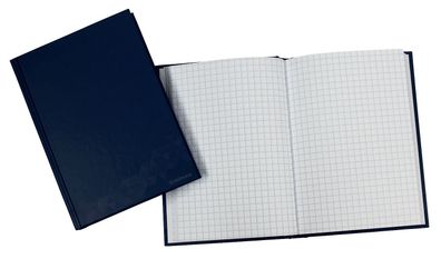 DONAU 1340009-10 Geschäftsbuch - A6, 96 Blatt, 70g/ qm, kariert, blau