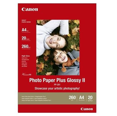 Canon 2311B019 Canon PP-201 A 4 20 Blatt 265 g Photo Paper Plus Glossy II