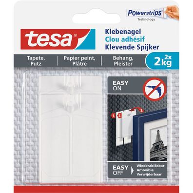 Tesa 77776-0000 1x2 Klebenagel für Tapeten und Putz (2 kg)(S)