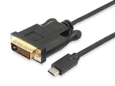 Equip 133468 Equip Adapter USB-C -> DVI-D (24 + 1) 1920x1200/60Hz 1.80m sw Polybeutel