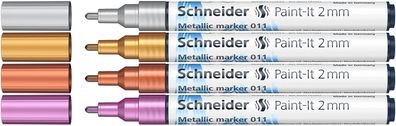 Schneider ML01111501 4 Schneider 011 Lackmarker farbsortiert 2,0 mm