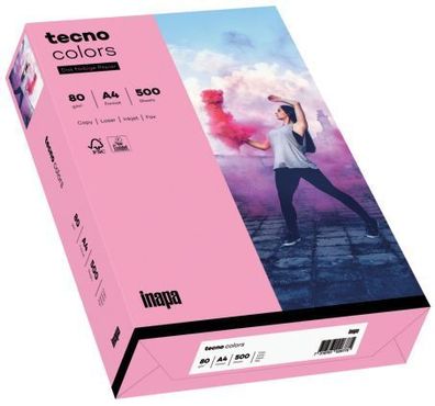 TECNO 2100011421 Multifunktionspapier tecno® colors A4 80 g/ qm rosa 500 Blatt