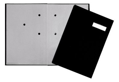 PAGNA 24052-44 Unterschriftsbuch - 5 Fächer, Karton mit Stoffeinband, schwarz