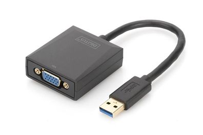 Digitus USB 3.0 - VGA Grafikadapter, USB auf VGA, schwarz