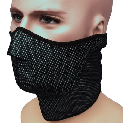 MFH Kälteschutzmaske, Gesichtsschutz Fleece, schwarz, winddicht, wendbar
