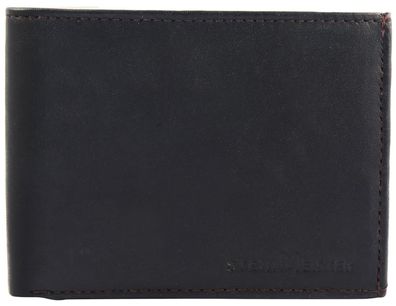Monopol 3000167-004 Damen Geldbörse Echtleder schwarz/ braun 12 x 9 x 3 cm