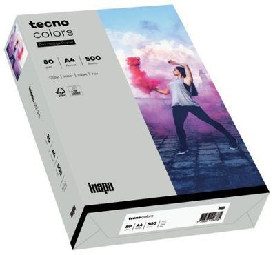 TECNO 2100011393 Multifunktionspapier colors A4 80 g/ qm grau 500 Blatt