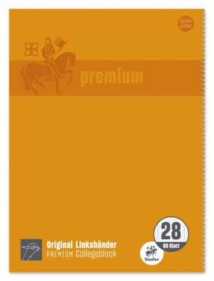 Staufen® 734044438 Collegeblock Premium LIN 28 - A4, 80 Blatt, 90 g/ qm, orange, ...