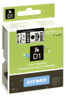 Dymo S0720930 D1 Schriftband 24 mm x 7 m schwarz auf weiß