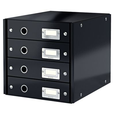 LEITZ 6049-00-95 Schubladenbox Click & Store schwarz DIN A4 mit 4 Schubladen(T)