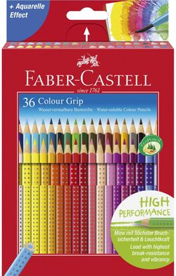 Faber-Castell 112442 Buntstift Colour GRIP - 36 Farben, Kartonetui