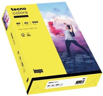 TECNO 2100011392 Multifunktionspapier tecno® colors A4 80 g/ qm gelb 500 Blatt