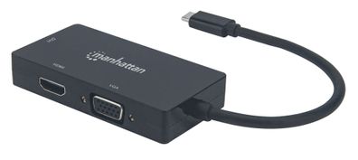 Manhattan 152983 Manhattan USB-C 3in1 Multiport Konverter DVI HDMI VGA-Buchse