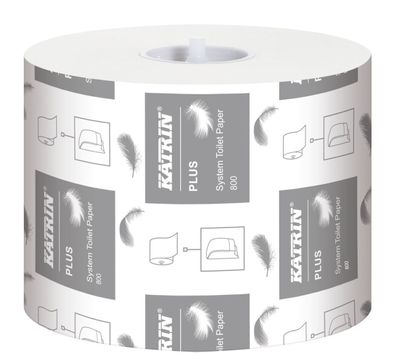 KATRIN 66940 Toilettenpapier Plus System Toilet 800 - 2-lagig, weiß, 36 Rollen à ...