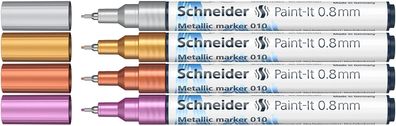 Schneider ML01011501 4 Schneider 010 Lackmarker farbsortiert 0,8 mm