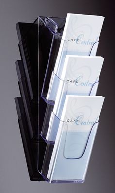 Sigel® LH137 Wand-Prospekthalter acrylic, mit 3 Fächern, glasklar, für DL