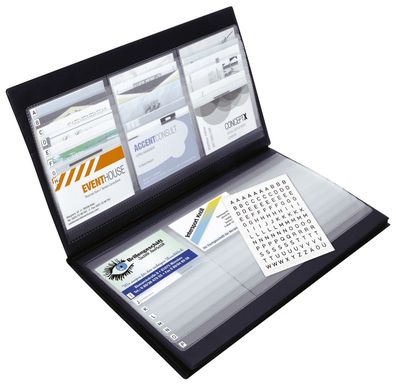Sigel® VZ175 Visitenkarten-Sammler, schwarz, matt, mit selbstklebendem Register