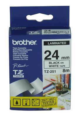 Brother TZE251 Brother Schriftbandkassette TZE-251 weiß/ schwarz 24 mm