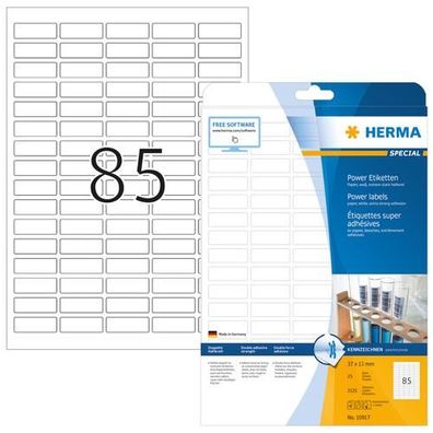 HERMA Power Etiketten Special, 37 x 13 mm, weiá