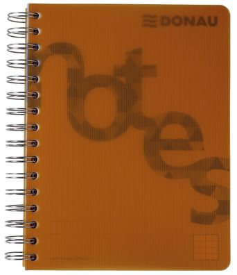 DONAU 7526201-12 Collegeblock PP Cover - A5, kariert, orange
