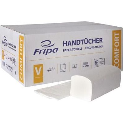FRIPA 4042102 Handtücher Comfort - Multi-/ Interfalzung (Z), 2-lagig, hochweiß, ...