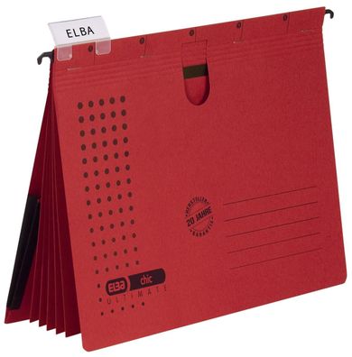 Elba 100333013 Organisationshefter chic - Karton (RC) 230 g/ qm, A4, rot, 5 Stück