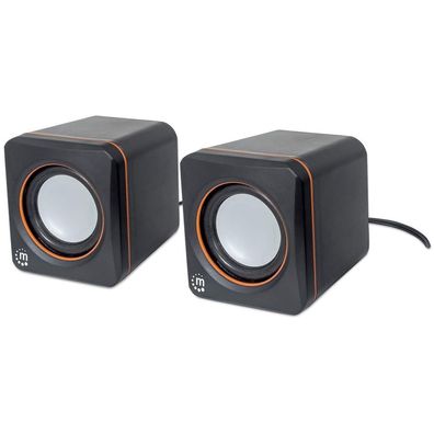 Manhattan 161435 Manhattan Aktivbox USB Stereo 2 Lautsprecher schwarz/ orange retail