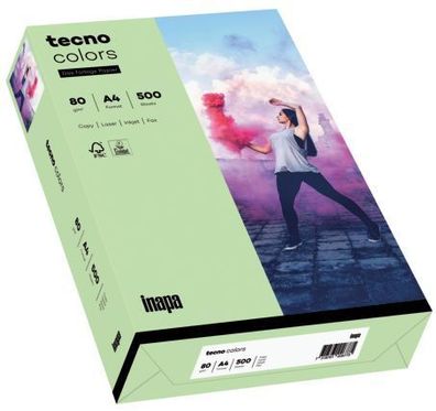 TECNO 2100011410 Multifunktionspapier tecno® colors A4 80 g/ qm mittelgrün 500 Blatt