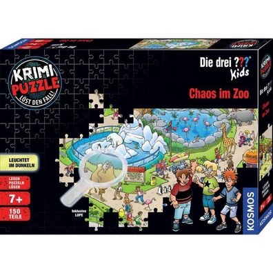 KOSMOS KRIMI-PUZZLE Die drei??? Kids- Chaos im Zoo Puzzle 150 Teile