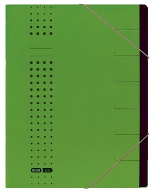 Elba 400002025 Ordnungsmappe chic - 7 Fächer, A4, Karton (RC), 450 g/ qm, grün