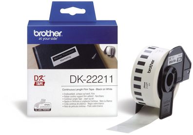 Brother DK22211 Brother Endlosetiketten Film weiß, 15,24 m x 29 mm DK-22211