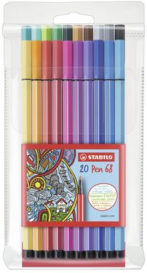 Stabilo® 6820/ PL Fasermaler Pen 68 - Etui, 20 Farben