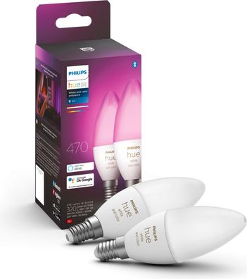 Philips Hue White & Color Ambiance E14 Lampe Doppelpack dimmbar | NEU&OVP