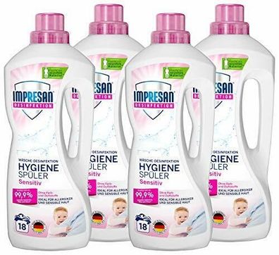 Impresan 4x1,5L Hygiene-Spüler Sensitiv Wäsche Desinfektion ohne Duft-Farbstoffe