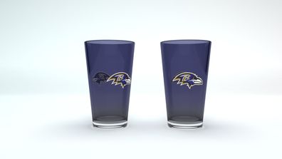 NFL Baltimore Ravens Pint Glas Gläser Set 2er Set Bierglas 475ml 16oz 4262438780442