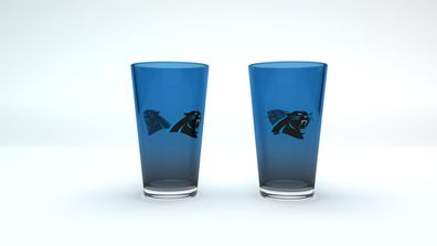 NFL Carolina Panthers Pint Glas Gläser Set 2er Set Bierglas 475ml 16oz 4262438780459