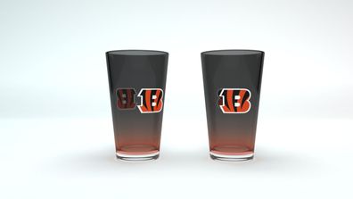 NFL Cincinnati Bengals Pint Glas Gläser Set 2er Set Bierglas 475ml 16oz 4262438780381