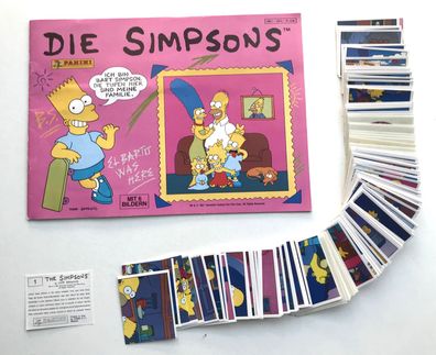 Die Simpsons (1991) Leeralbum + kompletter Stickersatz , Panini , RAR