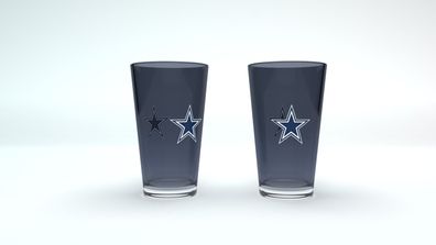 NFL Dallas Cowboys Pint Glas Gläser Set 2er Set Bierglas 475ml 16oz 4262438780428