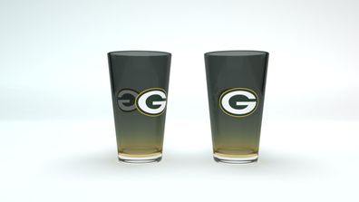 NFL Green Bay Packers Pint Glas Gläser Set 2er Set Bierglas 475ml 16oz 4262382084184