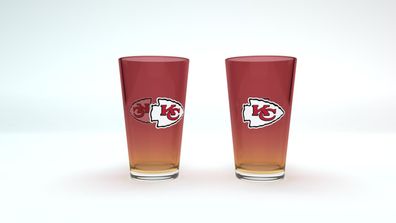 NFL Kansas City Chiefs Pint Glas Gläser Set 2er Set Bierglas 475ml 16oz 4262438780305
