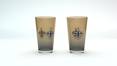 NFL New Orleans Saints Pint Glas Gläser Set 2er Set Bierglas 475ml 16oz 4262438780398