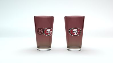 NFL San Francisco 49ers Pint Glas Gläser Set 2er Set Bierglas 475ml 4262438780312